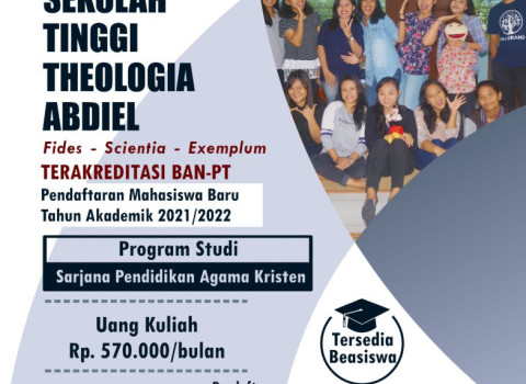 Penerimaan Mahasiswa Baru Progam Studi S1 Pendidikan Agama Kristen STT Abdiel